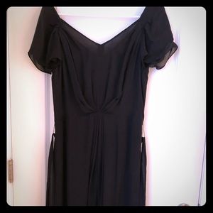 Black silk chiffon cocktail dress NWT